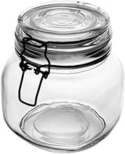 LYOR - Pote Hermético de Vidro com Silicone e Clipe em Metal Vintage Preto 850ml - Organização de Alimentos - Porta Mantimentos com Tampa Hermético