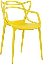 Loft7, Cadeira Design Allegra Polipropileno Injetado Alta Densidade Empilhável Sala Cozinha Jantar Bar Jardim Varanda Amarelo