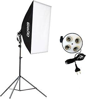 Kit Softbox para 4 lampadas com tripé de 2m, luz contínua para estúdio foto e vídeo