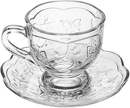 LYOR - Xícara de Chá com Pires New Butterfly 180ml Cristal Ecológico