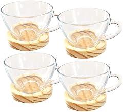 Cj Xicaras Café Chá Chocolate com Pires Madeira Moderno