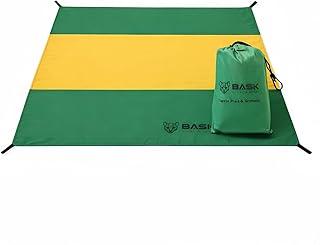 BASK Tapete de Praia Extra Grande 200x210cm – Impermeável, Ultraleve 0,3kg, com Estacas Longas e Bolsa Compacta 14x20cm – Ideal para Praia, Camping e Piquenique