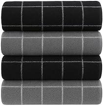 Kit 4 Pano de Prato Copa Atoalhado Chef Grande Listrado Premium Algodão(2 PRETO 2 CINZA)