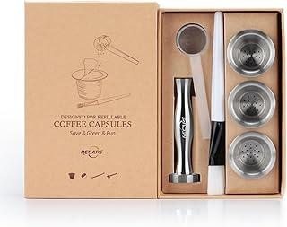 Nespresso Compatível Recarregável Cápsulas de Filtro de Café reutilizáveis, 3 peças, Permanente, aço inoxidável, 120 tampas