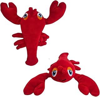 Brinquedo Pelúcia Cachorro Gato Mordedor Formato Lagosta Tam 22x17 cm Reduz Estresse e Ansiedade com Apito Sonoro Interativo