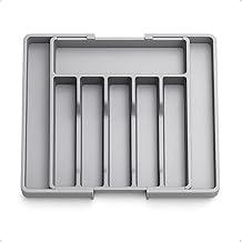 Lemann Organizador de Utensílios Porta Talheres Ajustável Expansível para Gaveta Cozinha Bandeja Extensor Faca Cinza
