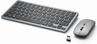 Teclado e Mouse Sem Fio, Bluetooth ABNT2, Recarregável USB-C, Silencioso, Compatível Notebook, PC, Tablet, Celular, Conexão 2.4GHz, Design Slim Compacto