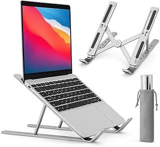 Suporte para Notebook Ergonômico em Alumínio, Altura Ajustável, Dobrável, Portátil