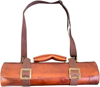 Estojo Profissional de Couro para Facas - 8 Compartimentos, Bolsa com Alça e Zíper Porta Facas