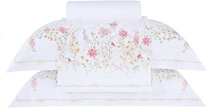 Buddemeyer Jogo de Cama Queen Cetim 300 Fios Vision Giovanella 100% Algodão Penteado Estampado 4 peças