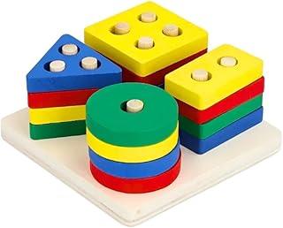 Brinquedo Educativo Montessori em Madeira MDF – Tabuleiro de Encaixe Formas Geométricas e Cores para Aprendizado Lúdico