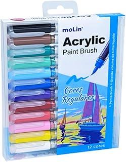 Acrylic Brush 12 Cores Vivas