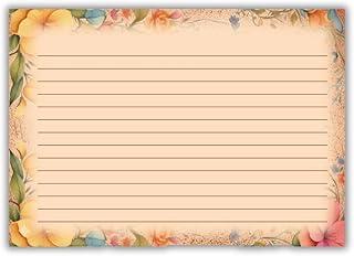 Bloco de notas tamanho A5 Floral varios modelos 50 folhas (bege rosado)