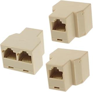 KIT 3 Adaptadores RJ45 Emenda De Cabo De Rede Ethernet Em Y Com 3 Portas Fêmeas Divisor De Sinal Não Simultâneo Internet Longa Distância Padrão 8 Pinos Pacote com 3 Unidades LINHA PREMIUM DUPIN