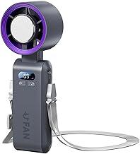 Ventilador Portátil de Mão Recarregavel,199 Velocidades Ajustáveis, Adequado para Viagens, Escritório e Ar Livre Durante o Verão, Cinza