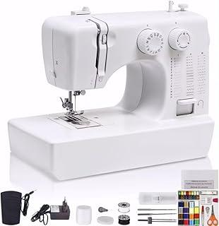 Máquina de Costura Portátil, 45 Pontos, Agulha Dupla, 350 Pontos/Min, Mesa Extensora, Bivolt 110V-220V, Branco
