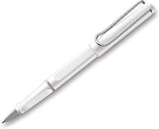 LAMY safari white - Caneta rollerball com grip ergonômico - para escrita longa e agradável - feita de plástico ABS robusto - incluindo recarga LAMY M 63 azul