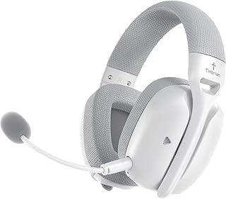 Fone de Ouvido Headset Gamer Sem Fio Titorion Mintak pro Tri - Mode (wiewlwaa 2.4ghz, Bluetooth, Cabo) Ultraleve (Branco)