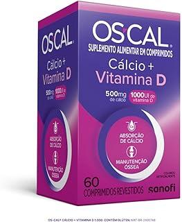 Os-Cal Suplemento alimentar de Cálcio e vitamina D, D-1.000, 60 comprimidos