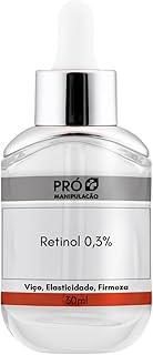Sérum Retinol Puro 0,3%, Anti-Idade, Firmeza, Elasticidade, 30ml
