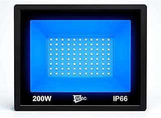 Refletor Holofote 200W Luz Azul A Prova D' Agua Jardim Externo IP66