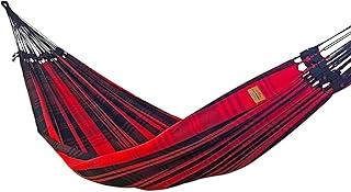 Rede de Dormir e Descanso Super Tijubana Casal Extra 100% Algodão Jaguaruana. (Vermelho e Preto)