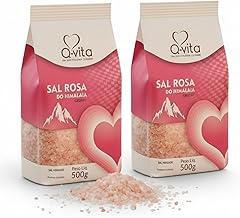 Kit 2 Sal Rosa do Himalaia Grosso Q-Vita 500g | Sal Mineral Natural Grosso | Ideal para Moedor e Churrasco