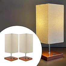 Kit 2 Abajur luminária de Mesa Clássico Quadrado Cobre Com Interruptor Com Cúpula Bege Ref 49 Decoração Casa e Sala, Escritório, Quarto, cama