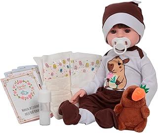 Boneco Reborn Bebê Realista Menino Capivara Pelúcia Itens