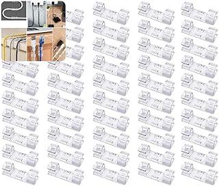 Kit 40 Organizadores de Fios Transparentes – Clipes de Cabo com Adesivo Forte, Suporte de Arame Autoadesivo para Carro, Casa e Escritório – Fixação Resistente para Cabos