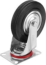 Rodizio Giratrio De Borracha Preta D-125 Mm, Suporte Para Plataforma De Até 100 Kg Mtx