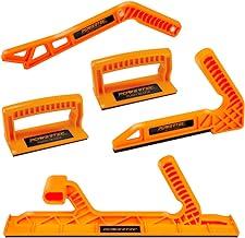 POWERTEC Conjunto de bastão de empurrar e bloco de empurrar, conjunto de manípulos magnéticos L& serve para serra de mesa, mesa de roteador, serra de fita e junção, alças ergonômicas com aderência