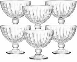 Jogo de 6 Taças 250 ml Elegante para Sorvete - Mousse e Pudim - vidro cristalino - sem ponta - Premium
