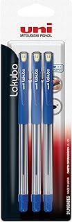 Caneta Esferográfica 1.4mm Lakubo SG-100, Uni-Ball, Azul, Blister com 3 unidades azuis