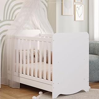 Berço Mini Cama Americano 3 em 1 Ben Branco Brilho