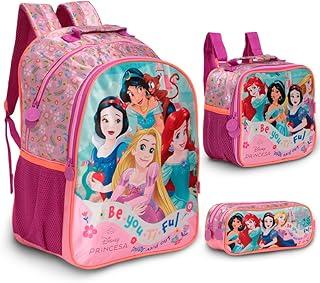 Kit Mochila Infantil Feminina Princesas Lancheira Estojo