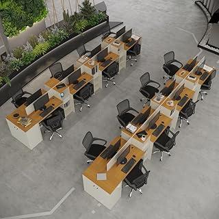 VIA NOSSA - Estação de Trabalho 16 Lugares Office Smart 16 Mesas 12 Armários 2 Aparador - Off White e Cedro