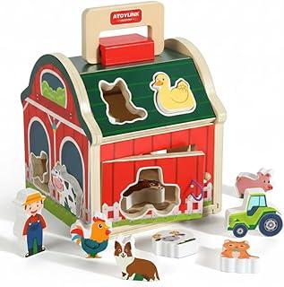 Celeiro da Descoberta Montessori Educativo - Brinquedo Infantil 1-3 Anos para Desenvolvimento Cognitivo e Coordenação Motora - Presente Perfeito Menino Menina Natal e Aniversário