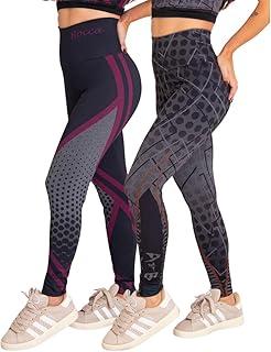 Kit com 2 Leggings Mescla Sublimadas Cintura Alta Suplex