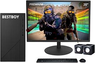 Computador Gamer Premium com Intel Core i5 8ª Geração, 8GB RAM, SSD 240GB, Fonte 500W, Monitor 20 Polegadas, Teclado, Mouse e Caixas de Som, Preto