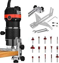 Tupia Manual 110V 800W, Fresadora Manual para Madeira, Tupia para Trabalhos em Madeira, 30000 RPM Aparador de Bordas Compacto, com Conjunto de Fresas de Carboneto de Tungstênio de 1/4"