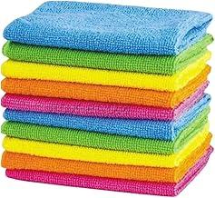 Kit com 10 Panos de Microfibra para Limpeza Multiuso Alta Absorção Lavável e Reutilizável Não Risca 25x25