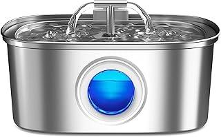 NEWPET 3,2L Bebedouro para Gatos, Aço Inoxidável Fonte de Agua pra Gato,Duas Torneiras Bebedouro para Caes, Silenciosa, Bivolt