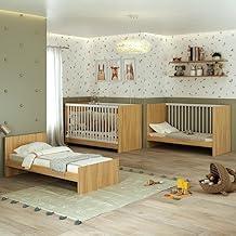 Berço 3 em 1 para Colchão 60 x 130 cm Multimóveis Mp0527g - Madeirado/branco