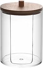 LYOR - Porta Algodão de Poliestireno com Tampa de Bambu My Box 7cm x 7cm x 9cm