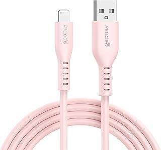 Geonav Cabo de Silicone USB-A para Lightning, carregamento até 12W, Silicone resistente, 1,5m, ESLISPK, Rosa