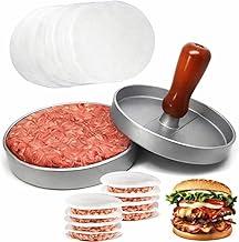 Molde para Hambúrguer em Aço Inoxidável – Cabo de Madeira Vermelho – Molde para Carne