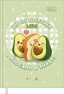 Tilibra - Agenda Costurada MIni 7,8 x 10,8 cm Abacute 2026 - Avocado e Toast - Verde