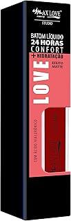 Batom Líquido 24H Confort Max Love - Cor 768 - Alta Pigmentação e Cobertura - Maquiagem Boca Cosméticos
