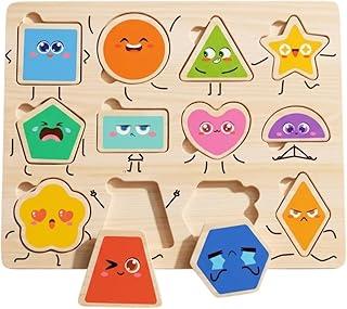 Educativos 1 2 3 Anos Montessori Quebra Cabeça Infantil Formas Geométricas Presente Menina e Menino Didático Madeira